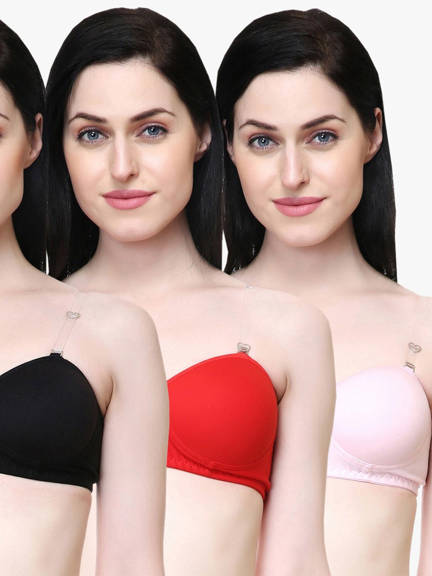 Lady Lyka Multicolor Non Wired Padded T-Shirt Bra (Pack Of 3)