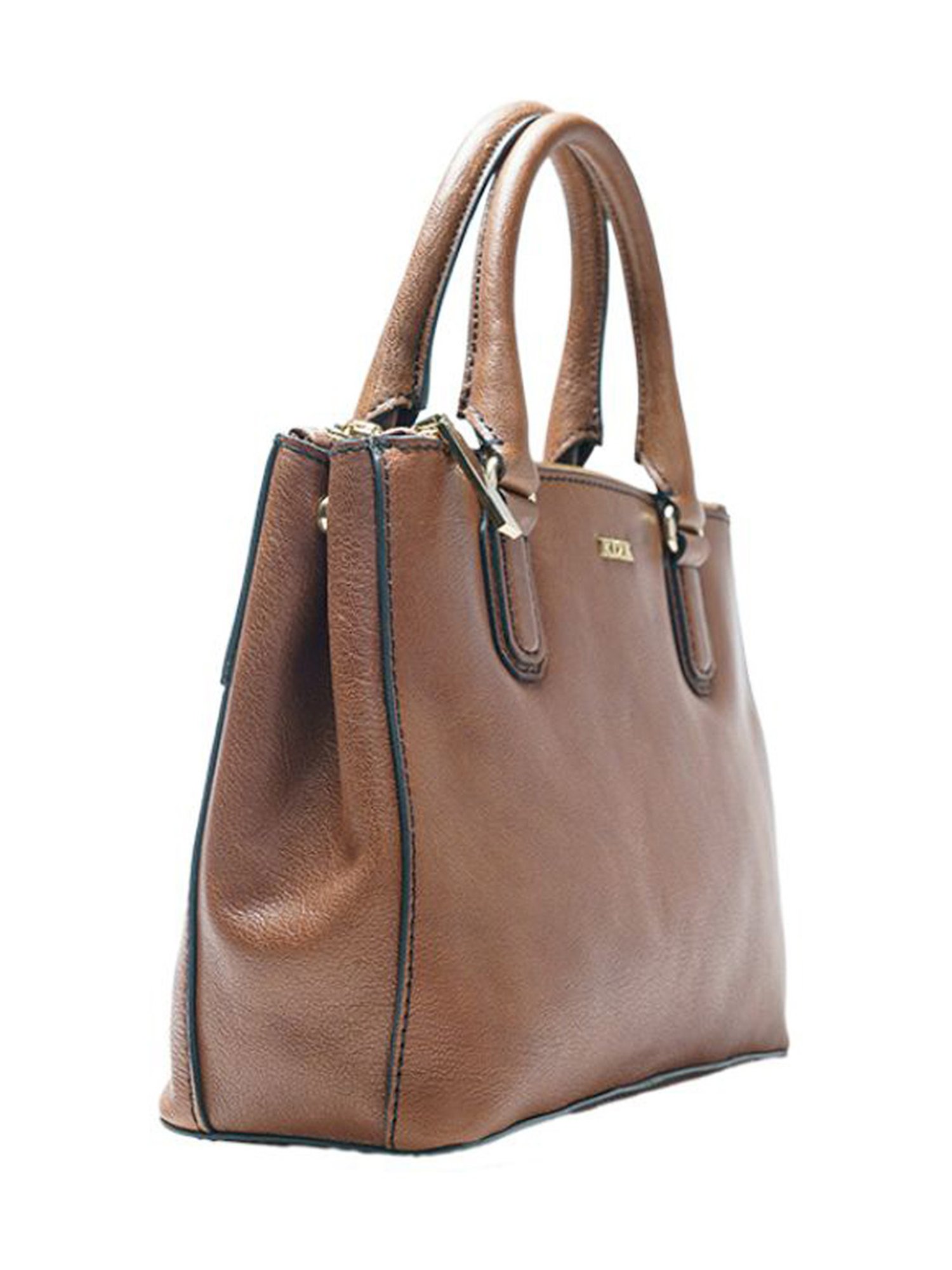 RI2K London Cognac Leather Medium Handbag