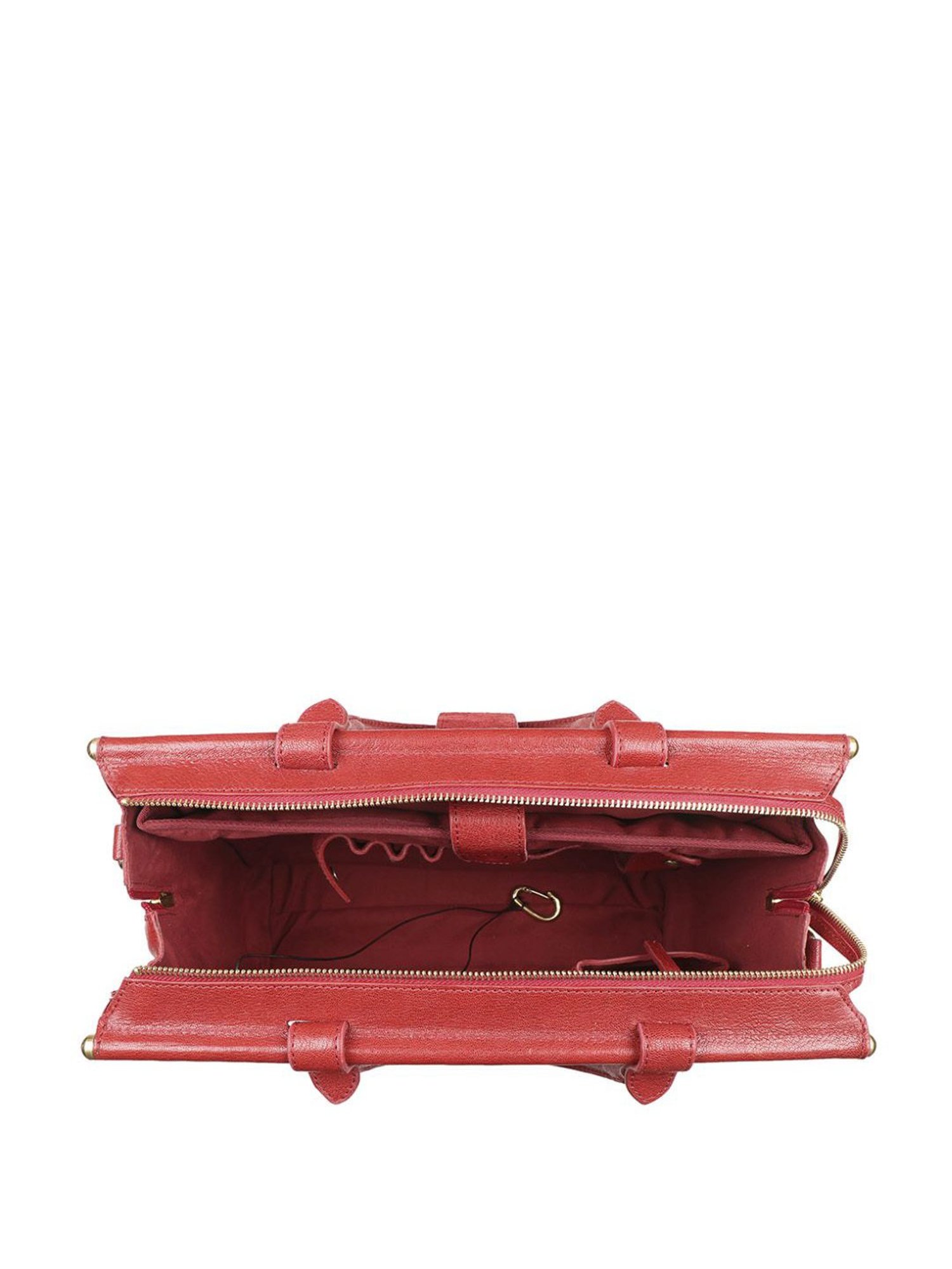 Hidesign EI Bloom 01 Red Leather Solid Handbag