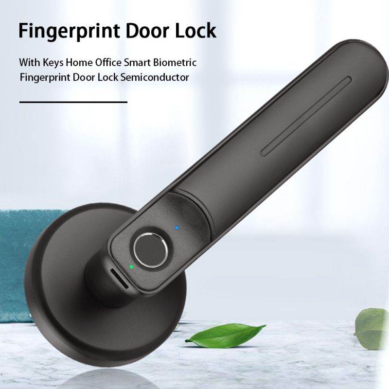 Smart Fingerprint Door Lock Biometric Apartment Electric Zinc Alloy With Keys (Grey)