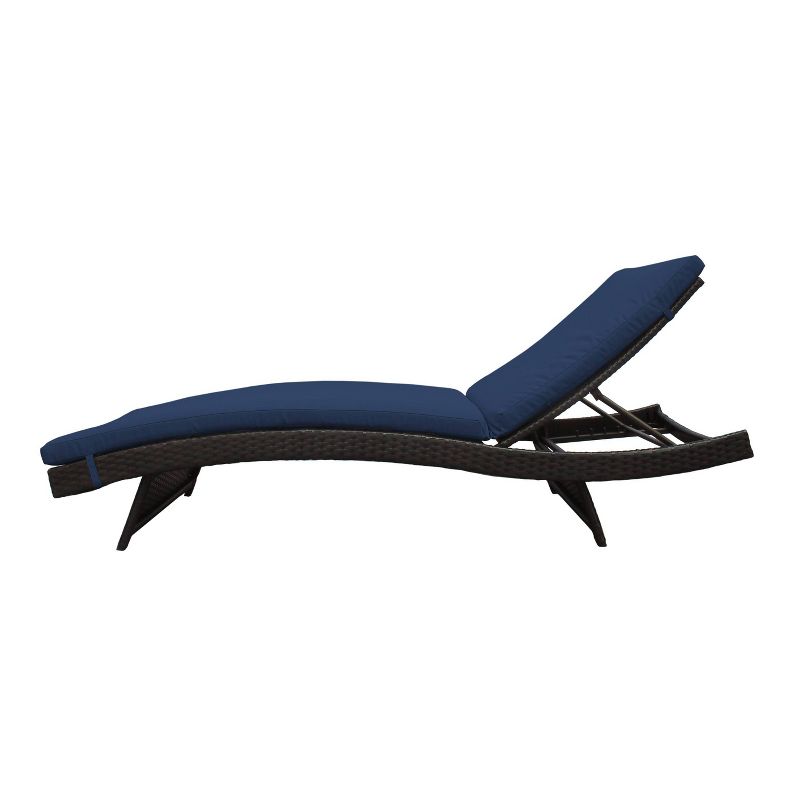 Bali 2pk Patio Chaise Lounges with Cushions - Navy - TK Classics