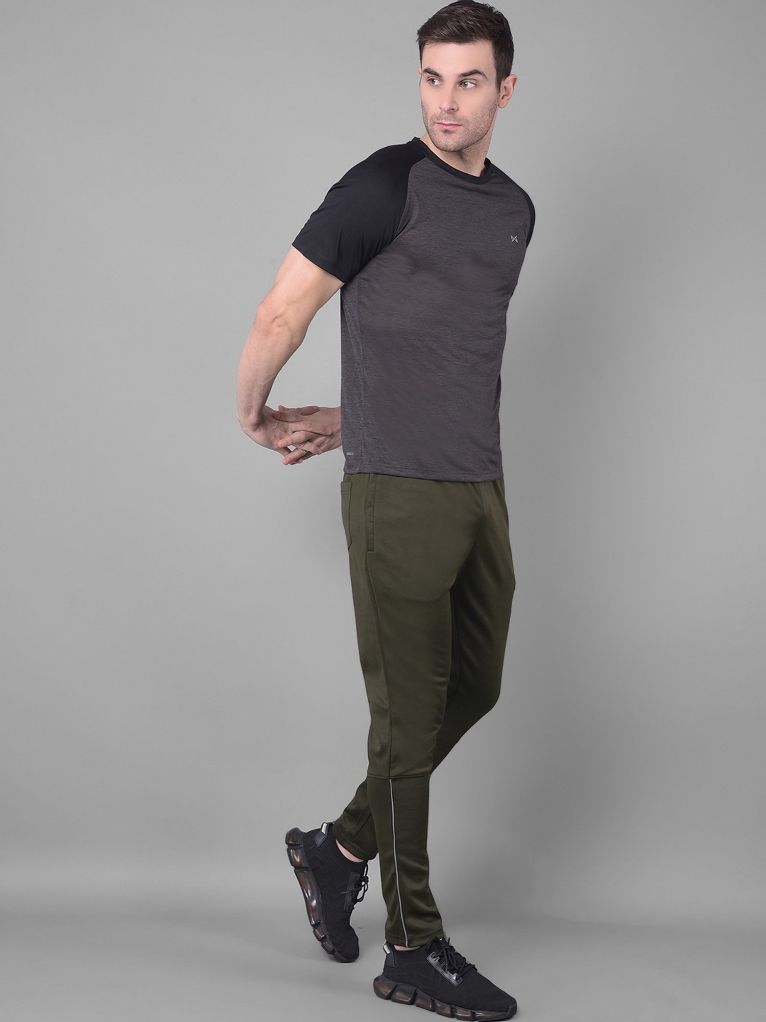 Force NXT Olive Regular Fit Sports Trackpants