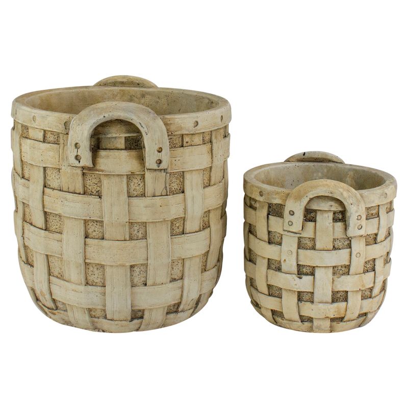 Napa Home & Garden Set of 2 Beige Tobacco Basket Planter Set 9.5"