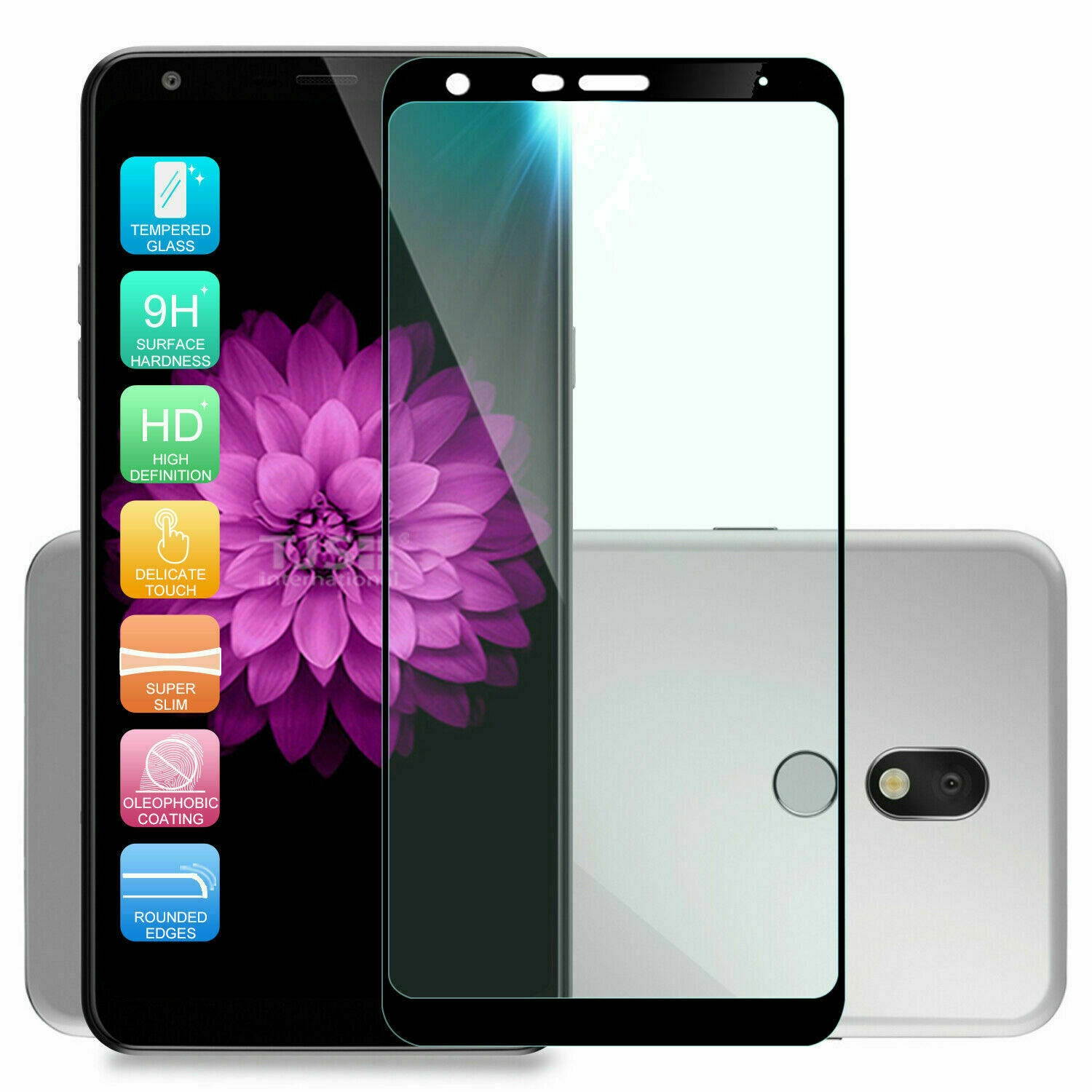 For LG Stylo 5/4/Plus Phone Case Brushed Armor Rubber Hard Cover +Tempered Glass