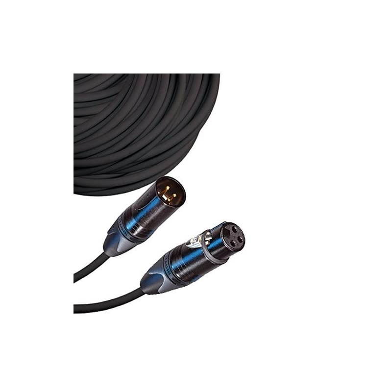 to FeXLR Cable with Neutrik NC3 Connectors and Premium 20ga Wire 200 FT Long Black