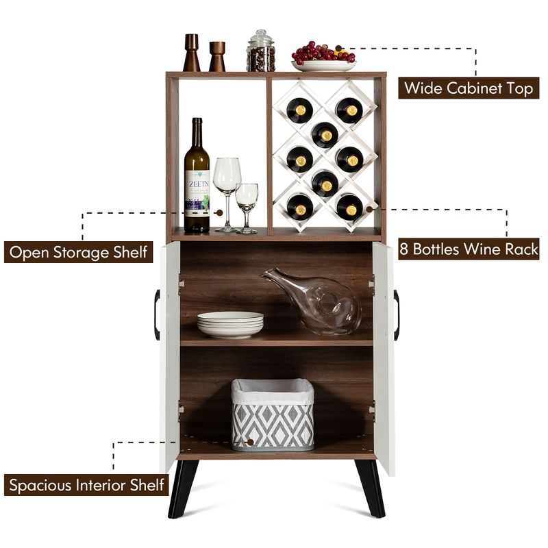 Naples Side Board White/Dark Brown - Chique