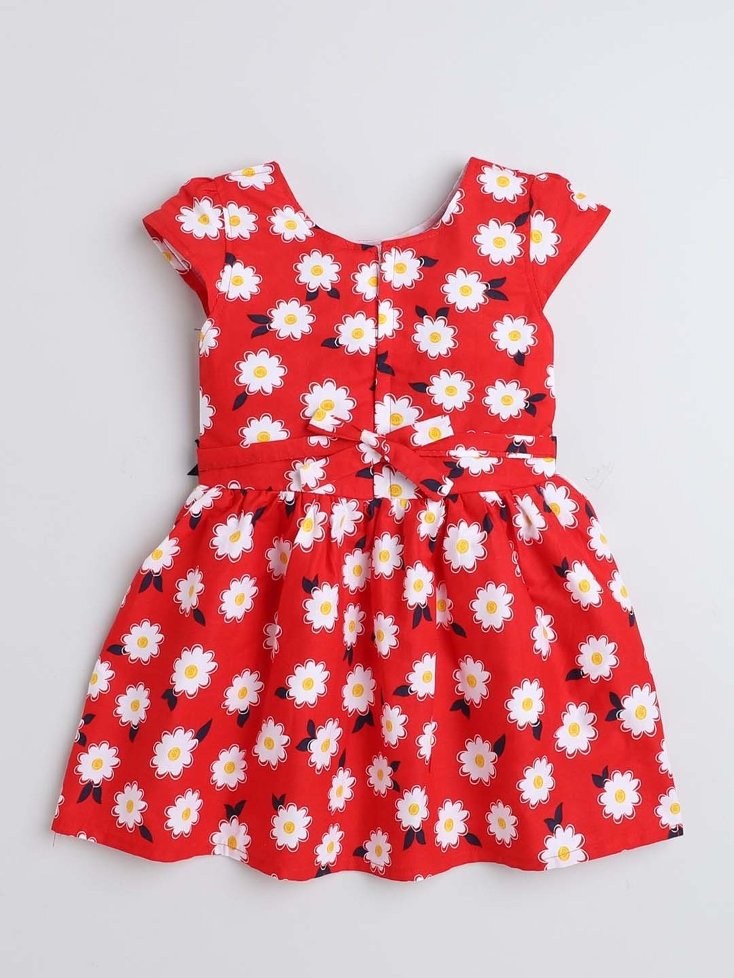 The Magic Wand Kids Red & White Floral Print Dress