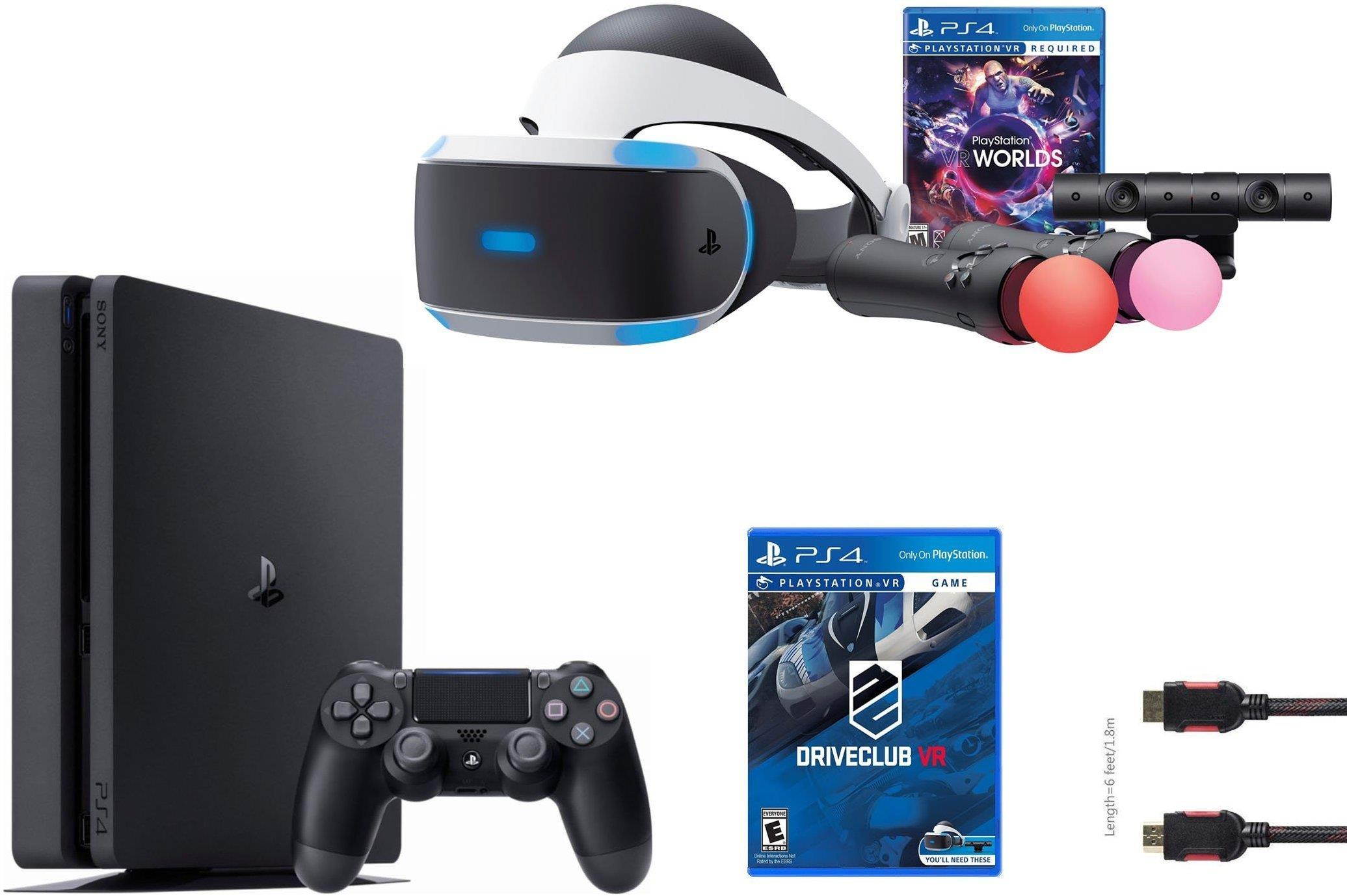 PlayStation VR Launch Bundle (3 Items): VR Launch Bundle, PlayStation 4 Slim 1TB, VR Game Disc PSVR DriveClub