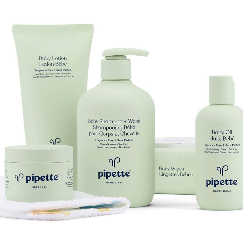 Pipette Baby Essentials Bath And Body Gift Set Kit - 6pc