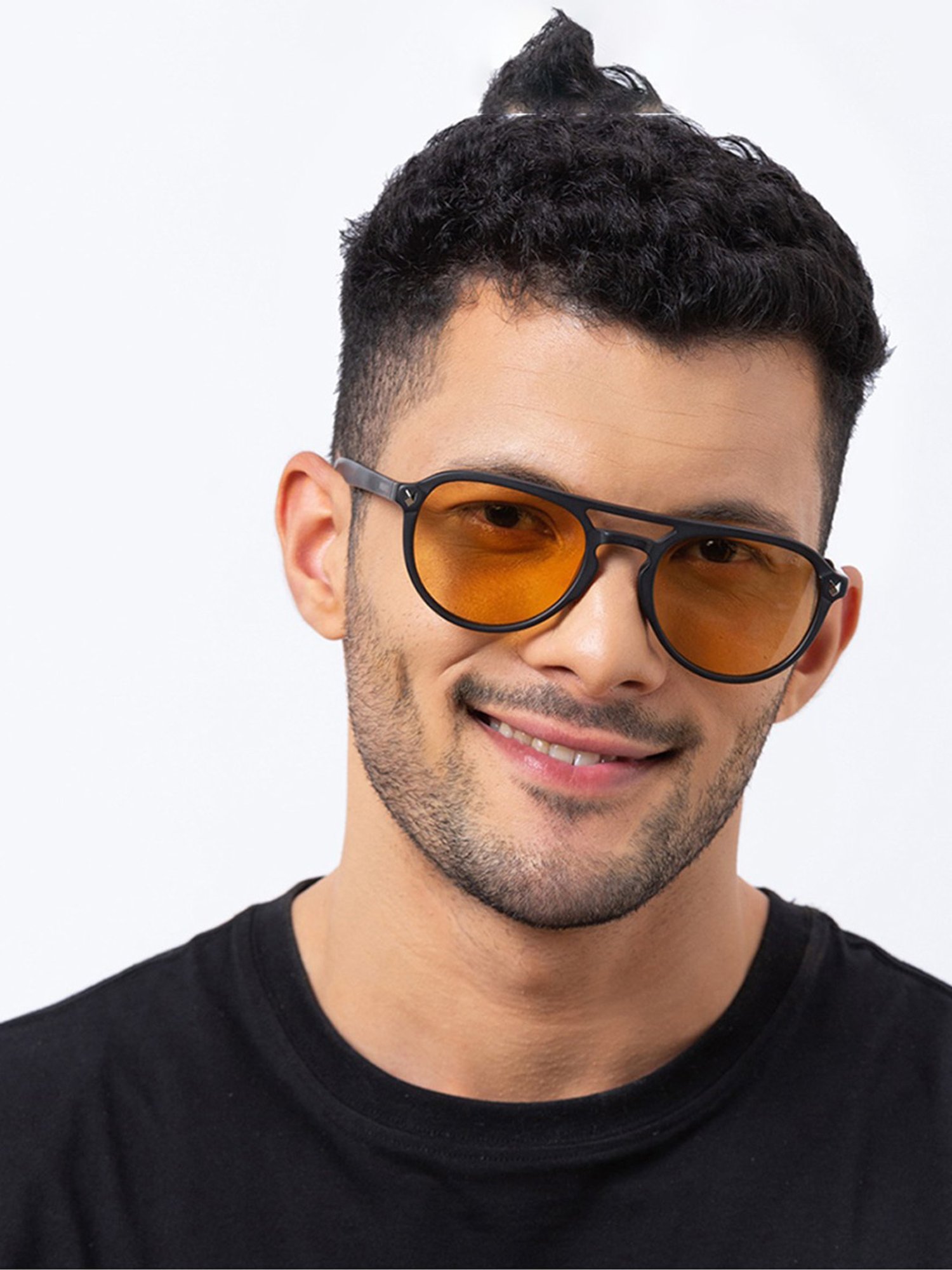 Shisen Fox Kaizen Matte Black Aviator Unisex UV Protection Sunglasses -55 mm