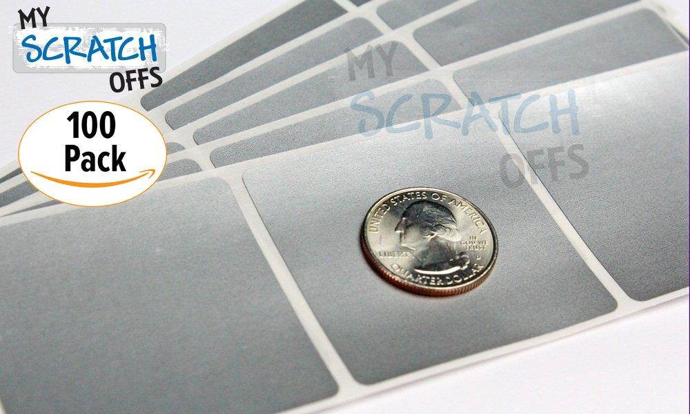 Silver 2  Square Scratch Off Labels &ndash; Qty. Pack of 100 &ndash; My Scratch Offs