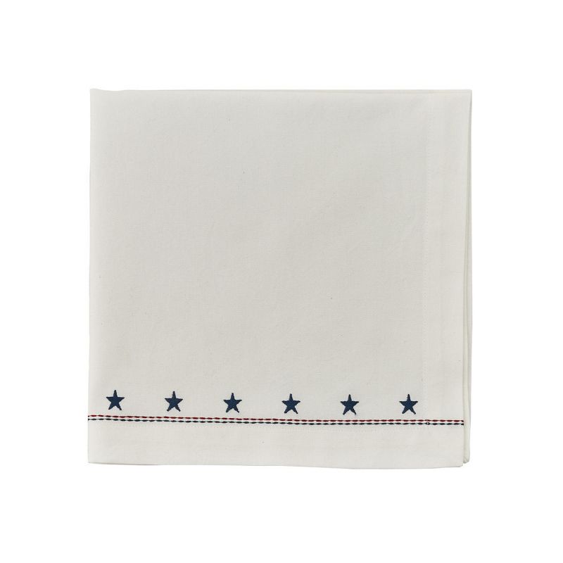 Split P Embroidered Star Napkin Set - White