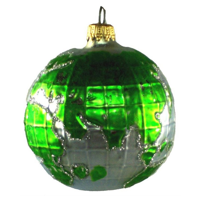 Larry Fraga Small World Christmas Ornament Map  -  Tree Ornaments