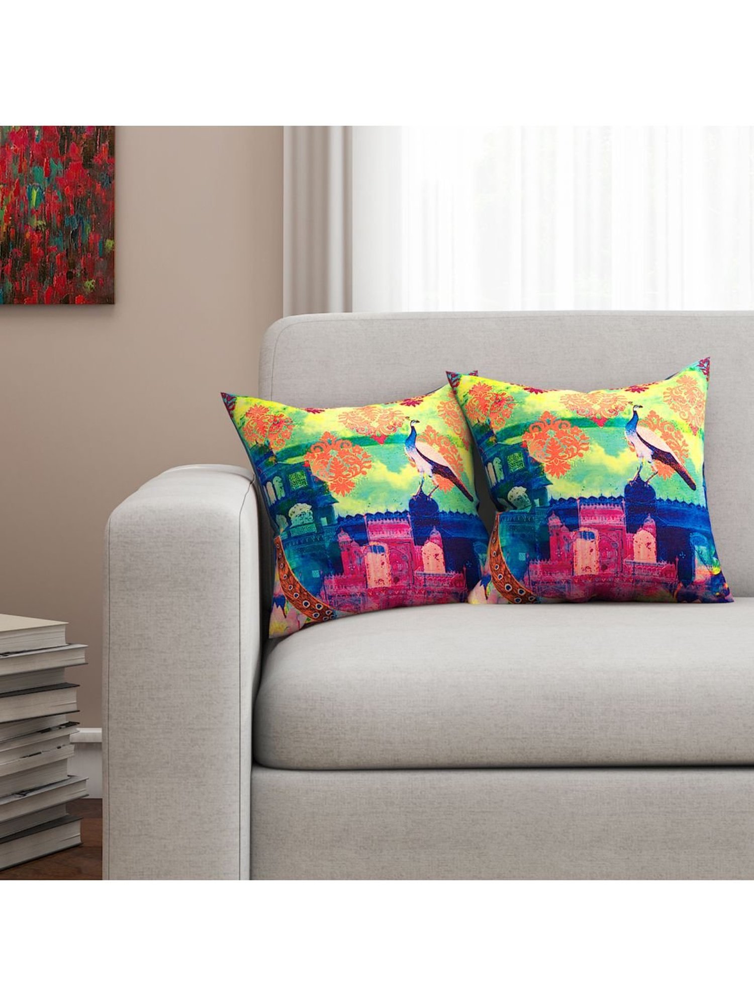 SEJ by Nisha Gupta Multicolor Cushion Covers - Set of 2