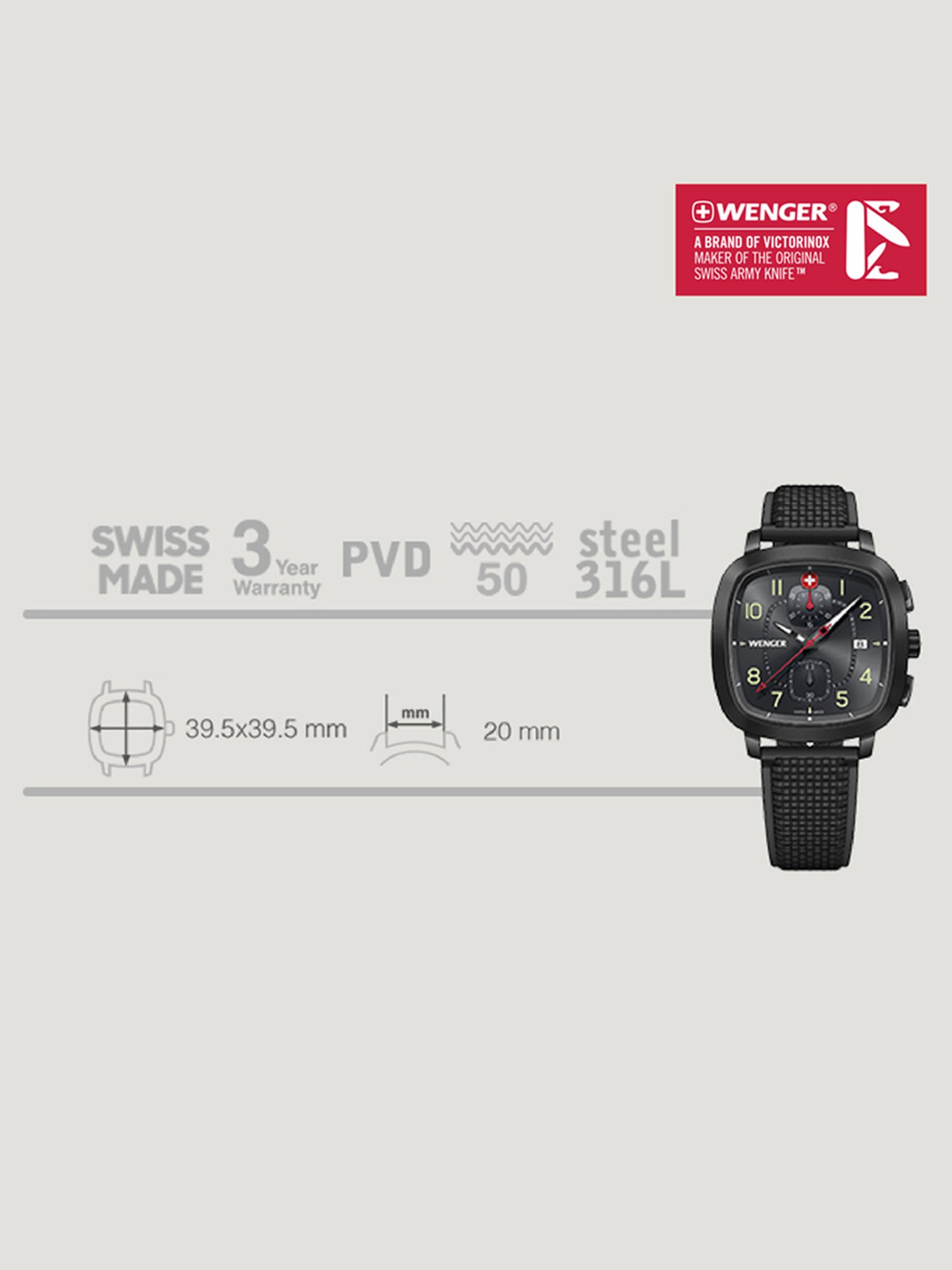 Wenger 01.1933.114 Chronograph Watch for Men