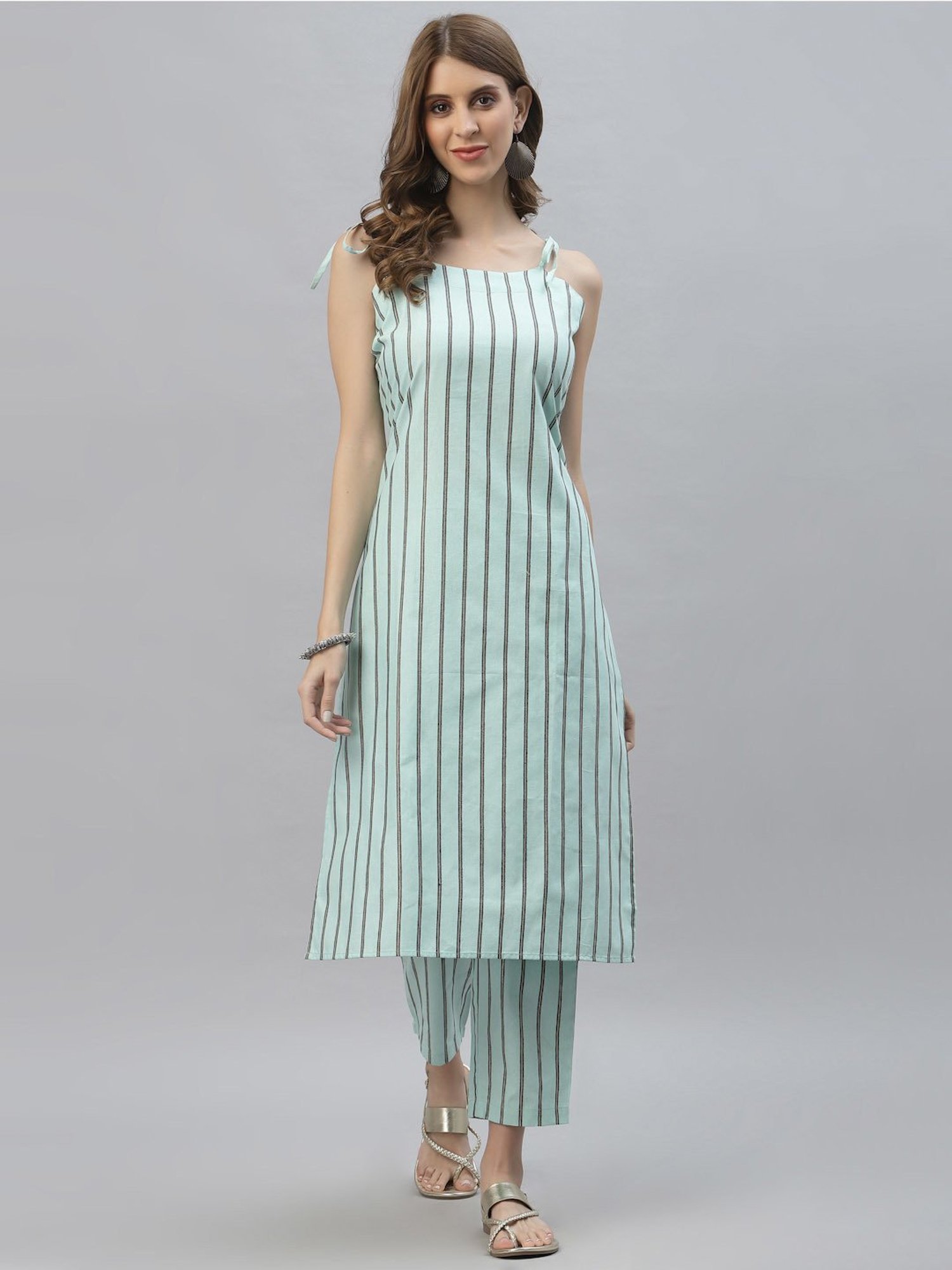 Stylum Blue Striped Kurta Pant Set