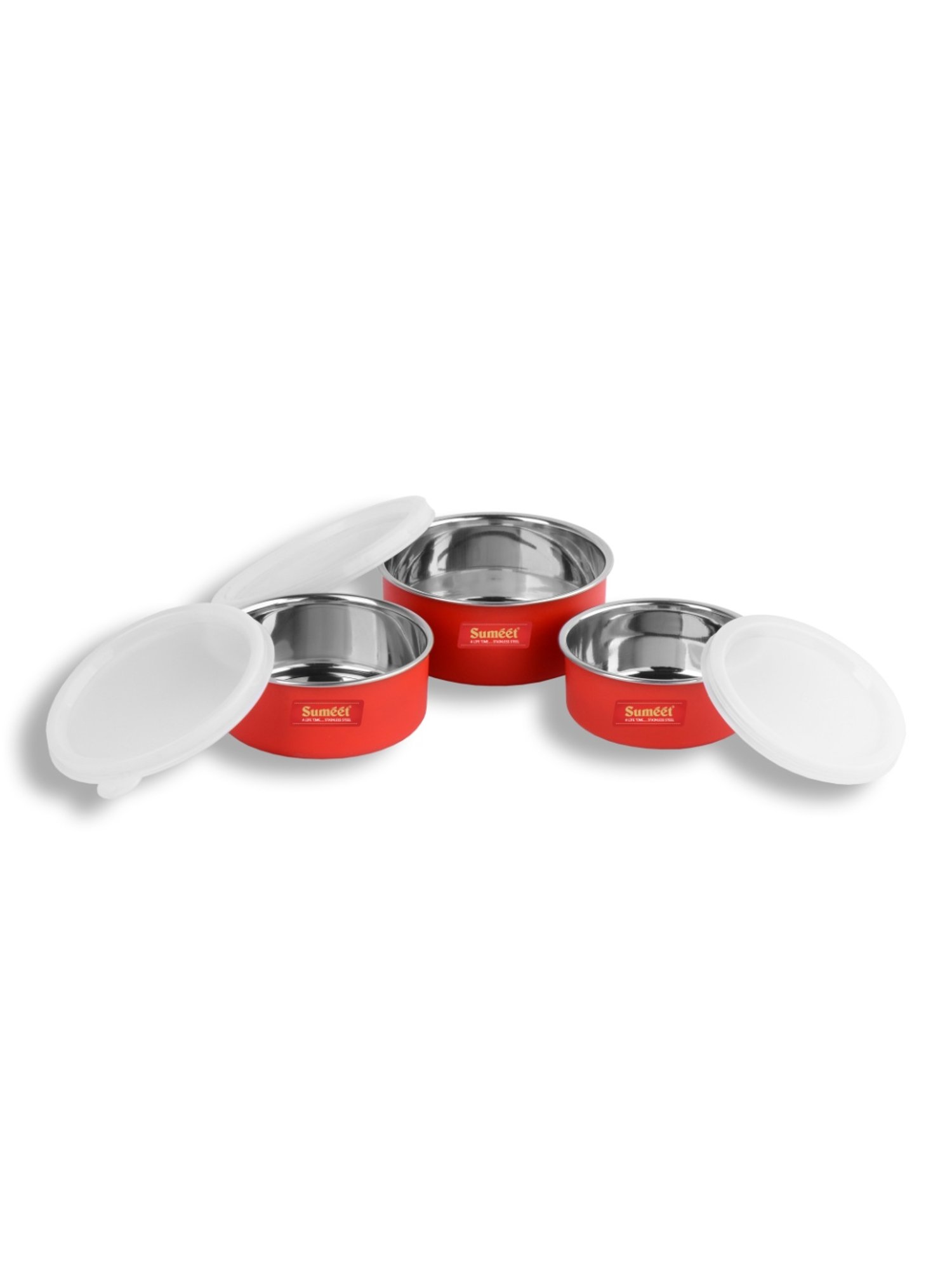 Borosil Grey Stainless Steel Lunch Box - Set of 4