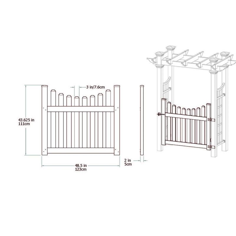 3.6' Cottage Picket Gate - Vita