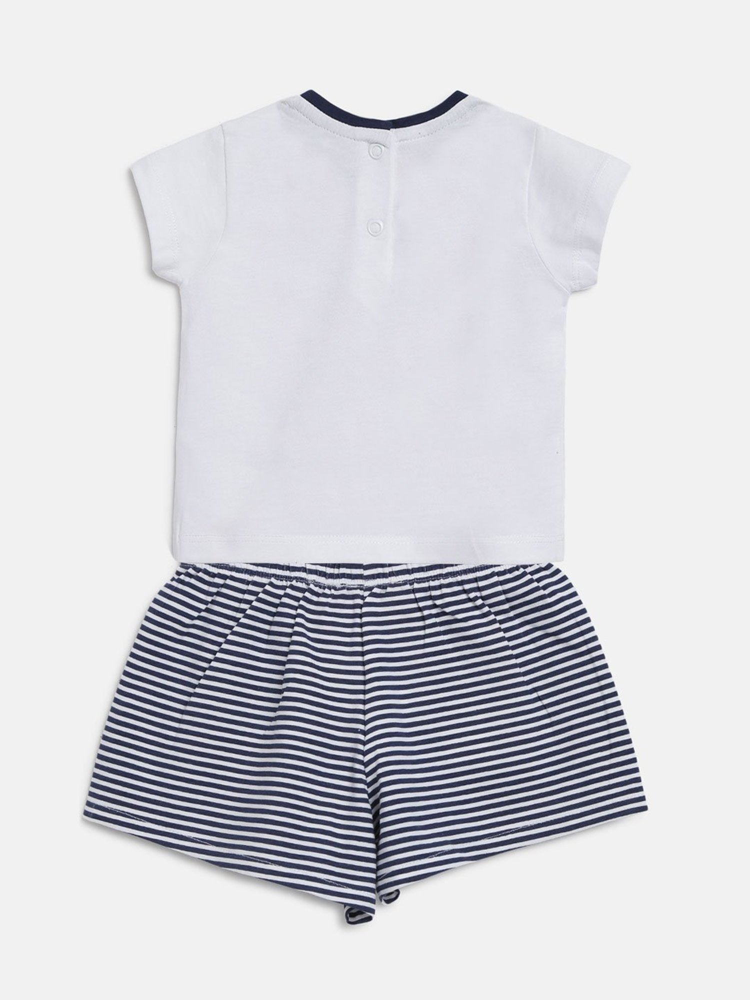 Chicco Kids White & Navy Printed Top with Shorts