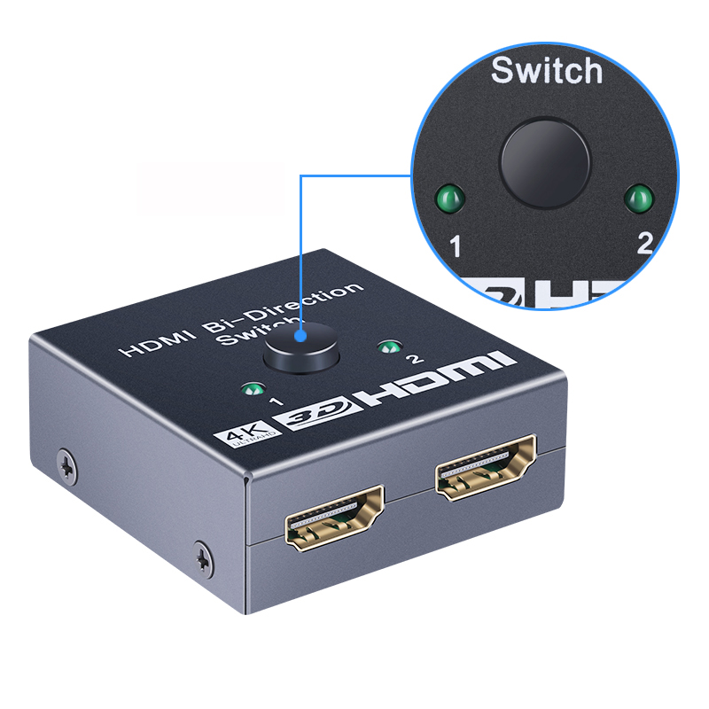 HDMI Splitter 4K 1080P Switch Bi-Direction 1x2/2x1 Adapter HDMI Switcher 2 in 1 out for PS4/3 TV Box Nitendo Switch