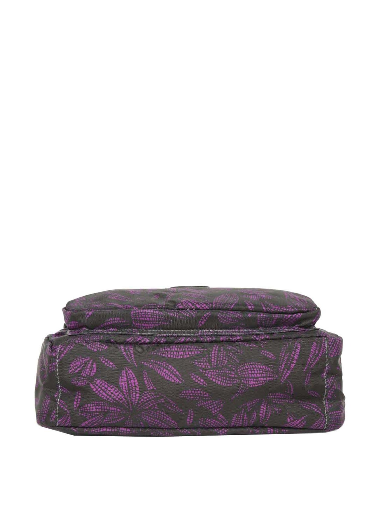 Baomi Black & Purple Printed Medium Cross Body Bag