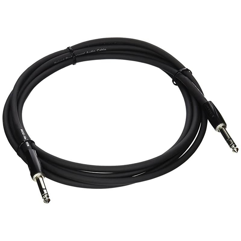 Black Series Interconnect Cable 14Inch TRS to 14Inch TRS Balanced 10Feet