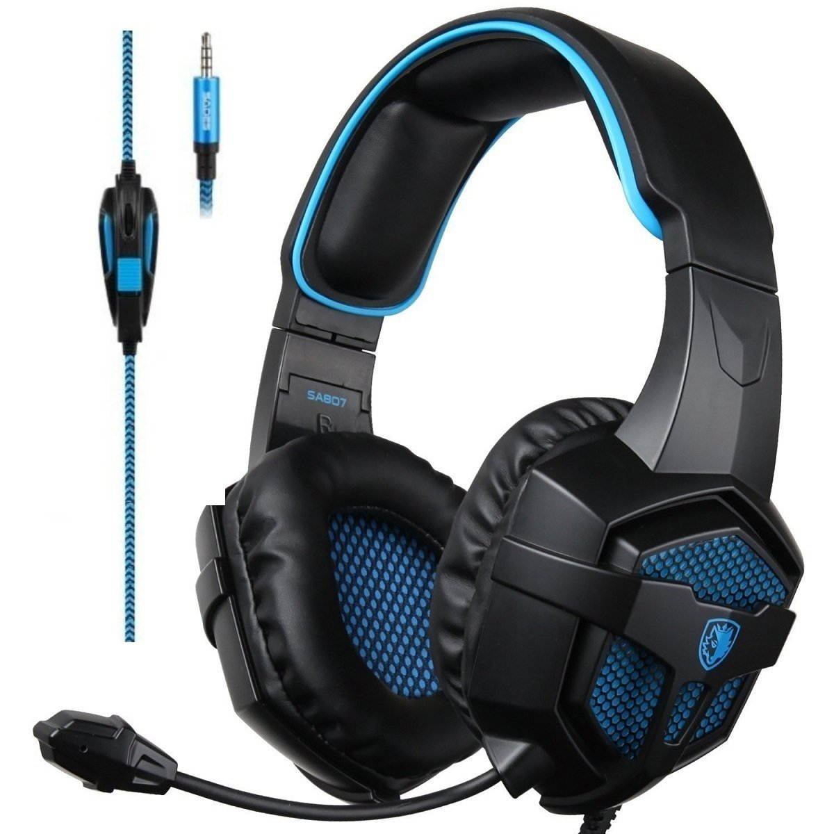 Sades sades807 Gaming Headsets Headphones For New Xbox one PS4 PC Laptop Mac Mobile, Black & Blue