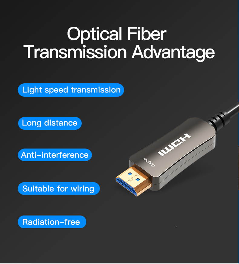 Jansicotek Optical Fiber HDMI 2.0 Cable Ultra-HD (UHD) 4K Cable 60Hz - 2M 5M 10M 20M 30M 50M - Support 4K*2K 60hz Lossless amplifier Optimal Viewing for Apple tv 4k, Xbox one, PS4 pro - 16ft (5meters)