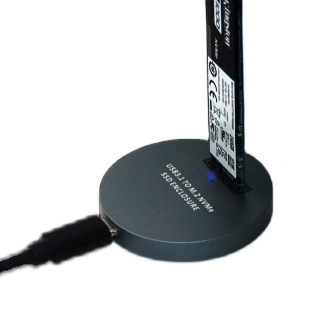 CY GREY USB 3.1 USB-C to NVME M-key M.2 NGFF SSD External PCBA Conveter Adapter Vertical Type