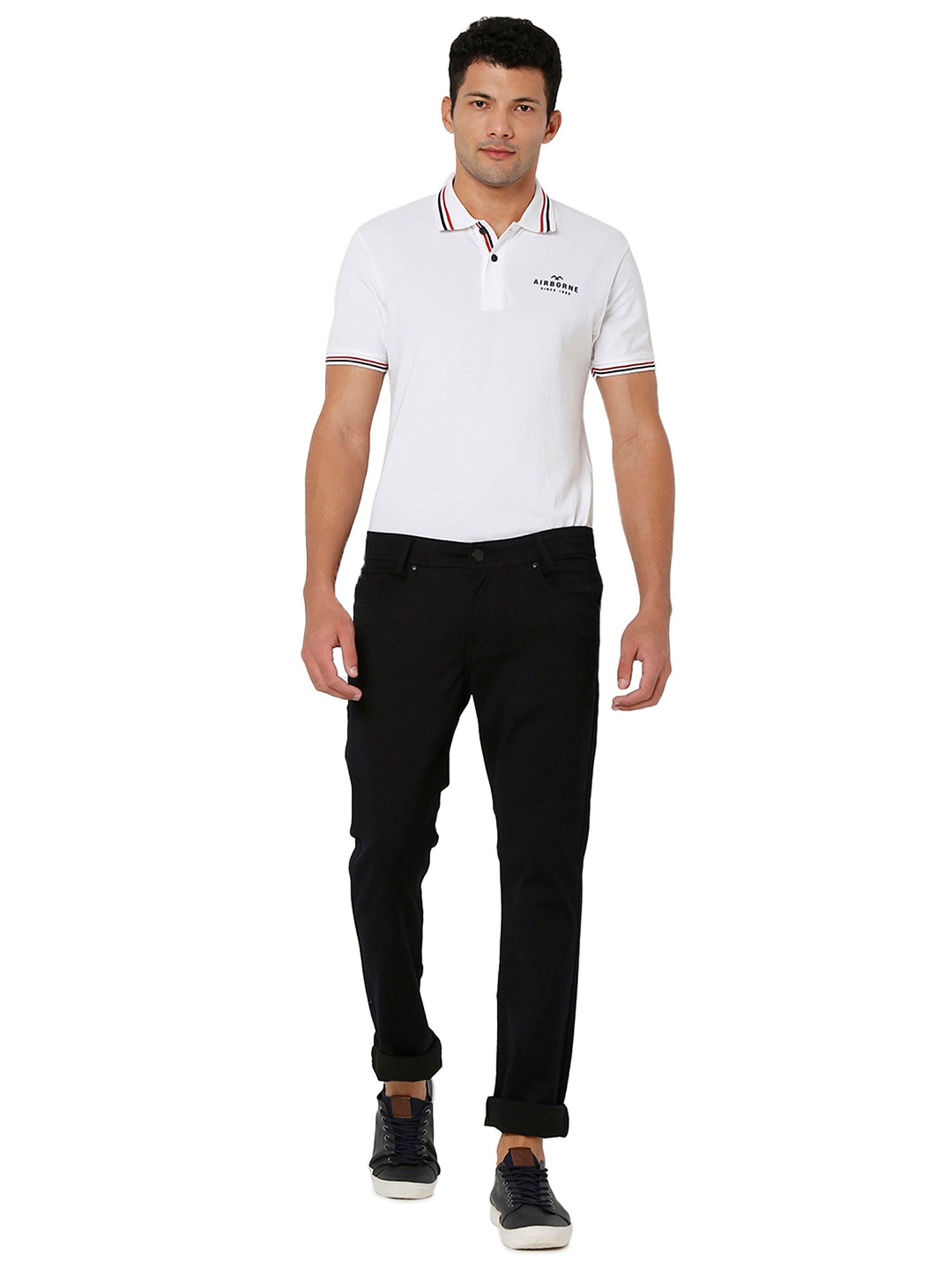 Mufti Dark Navy Super Slim Fit Lightly Washed Jeans