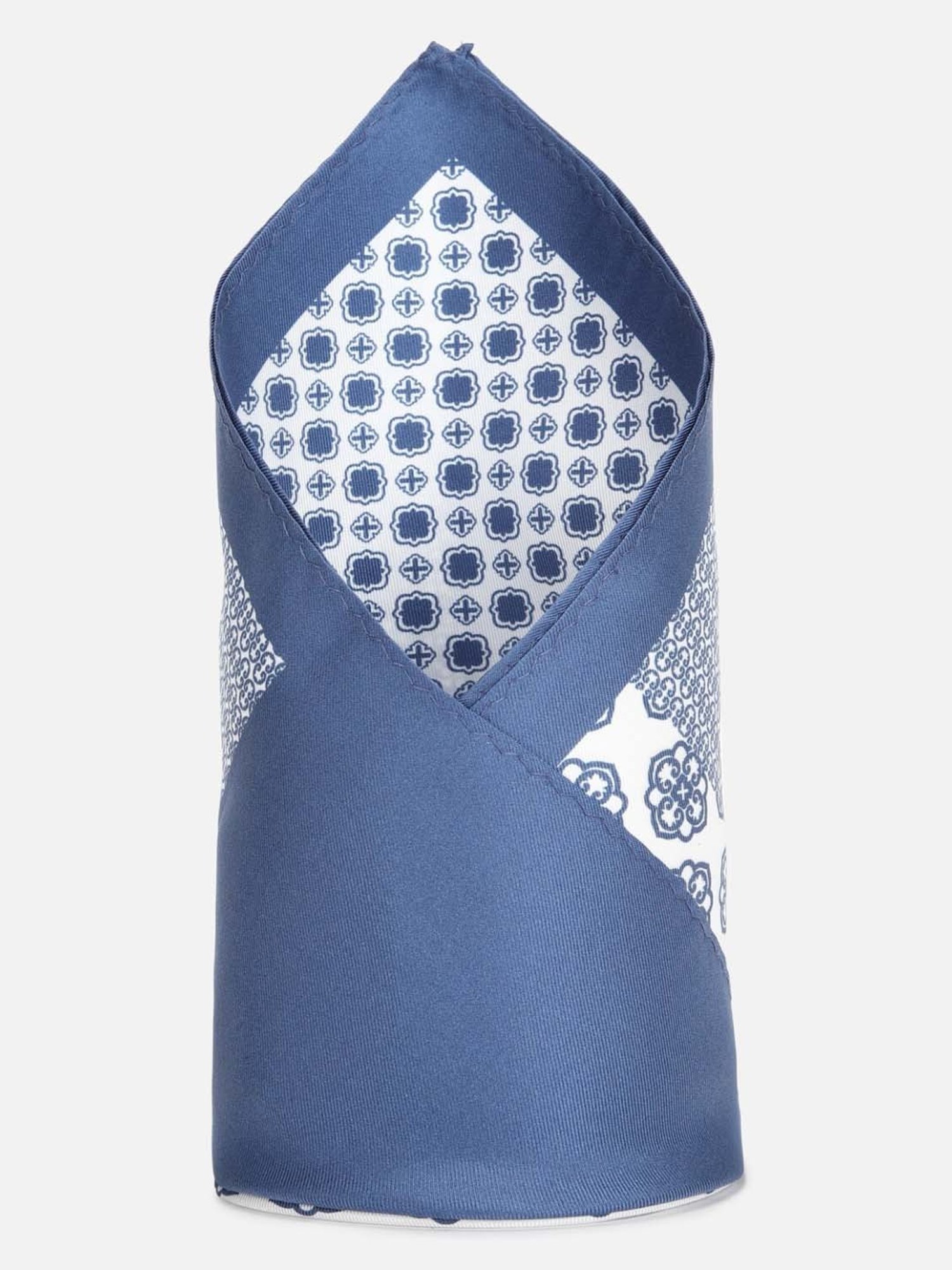 Van Heusen Blue Printed Pocket Square