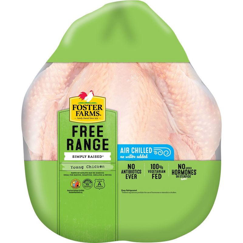 Foster Farms Simply Raised Antibiotic Free Young Chicken - 3-6.5 lbs - price per lb