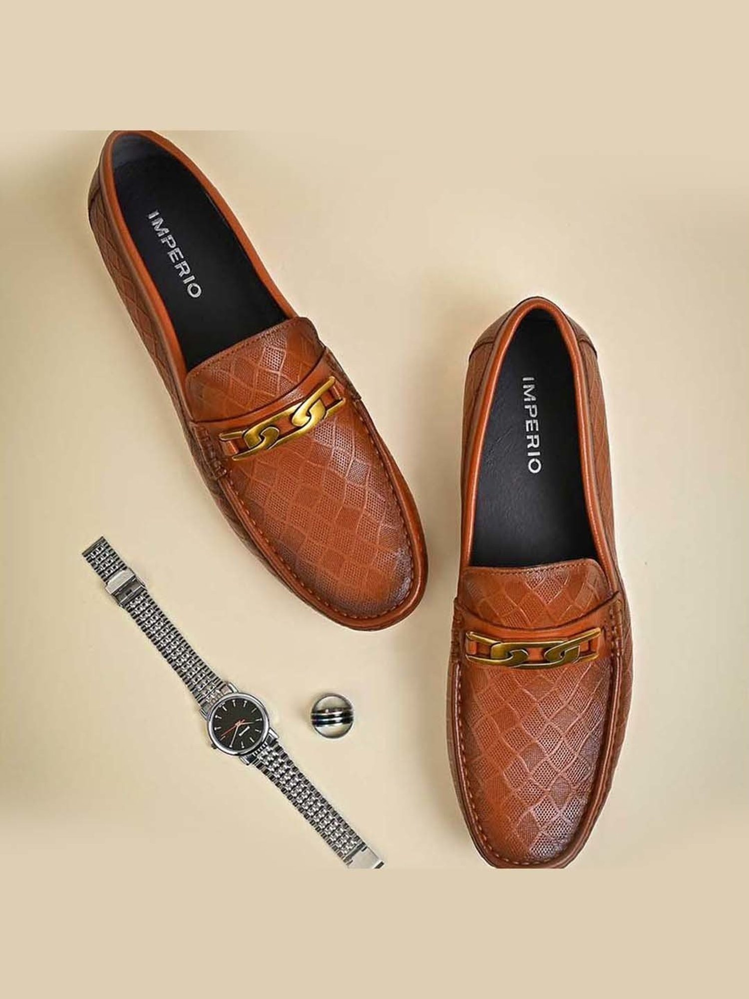 Imperio by Regal Men's Tan Casual Loafers