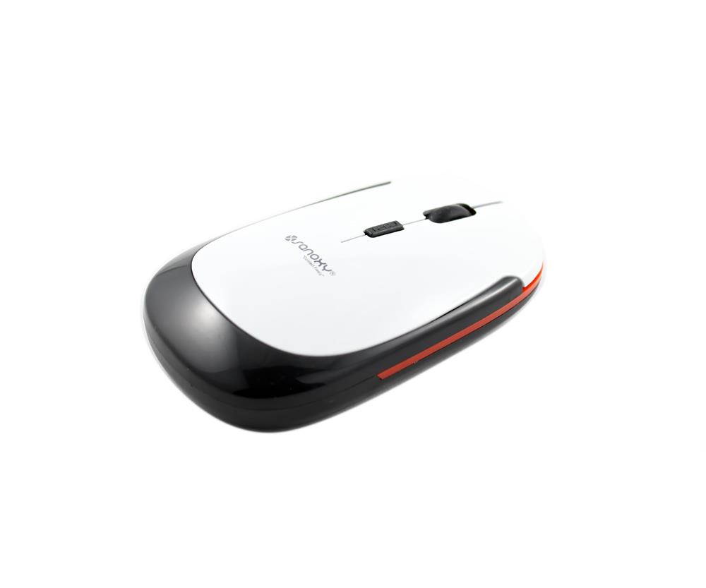 SANOXY 2.4G Wireless Slim Flat Mouse for Computer/Laptop HIGH  DPI  (White&Black)