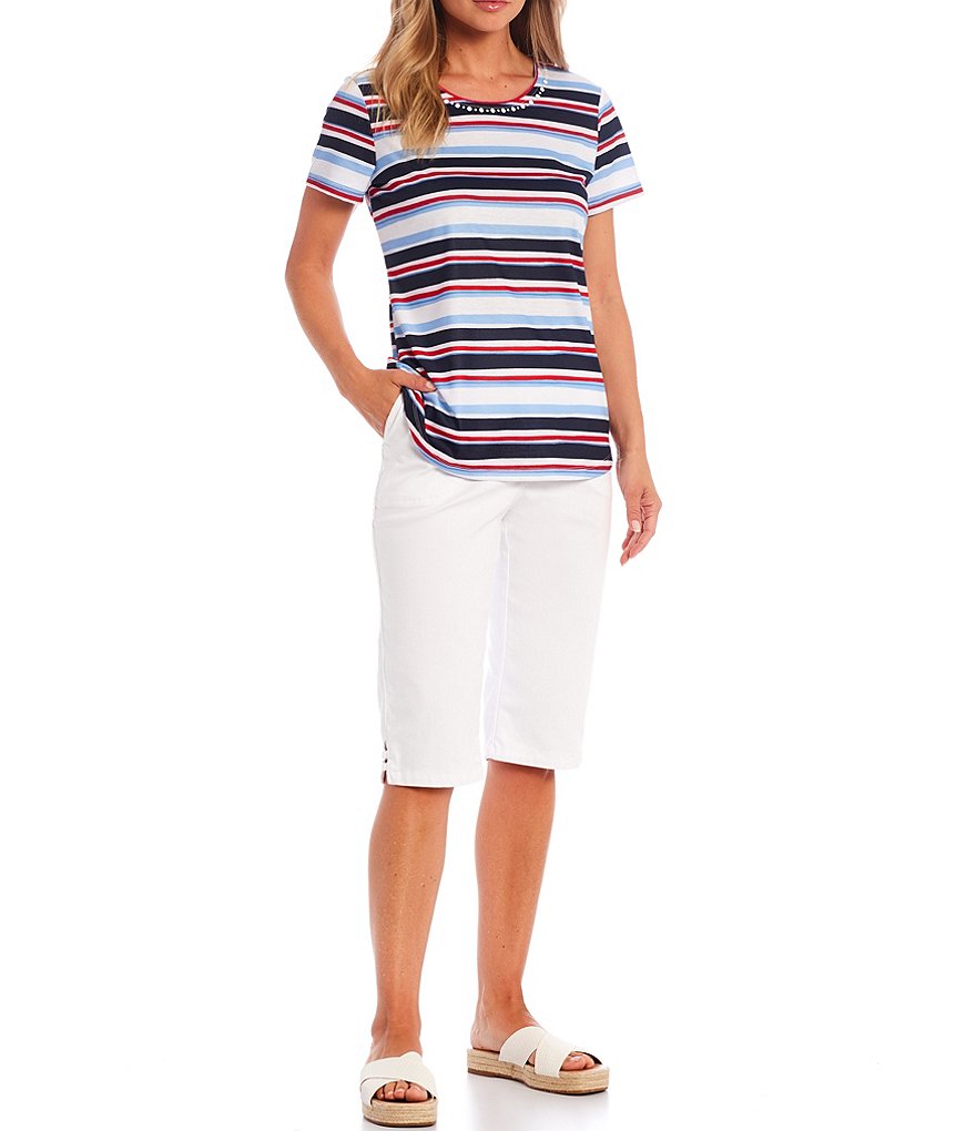 Joules Celina Short Sleeve V-Neck Knit Tee