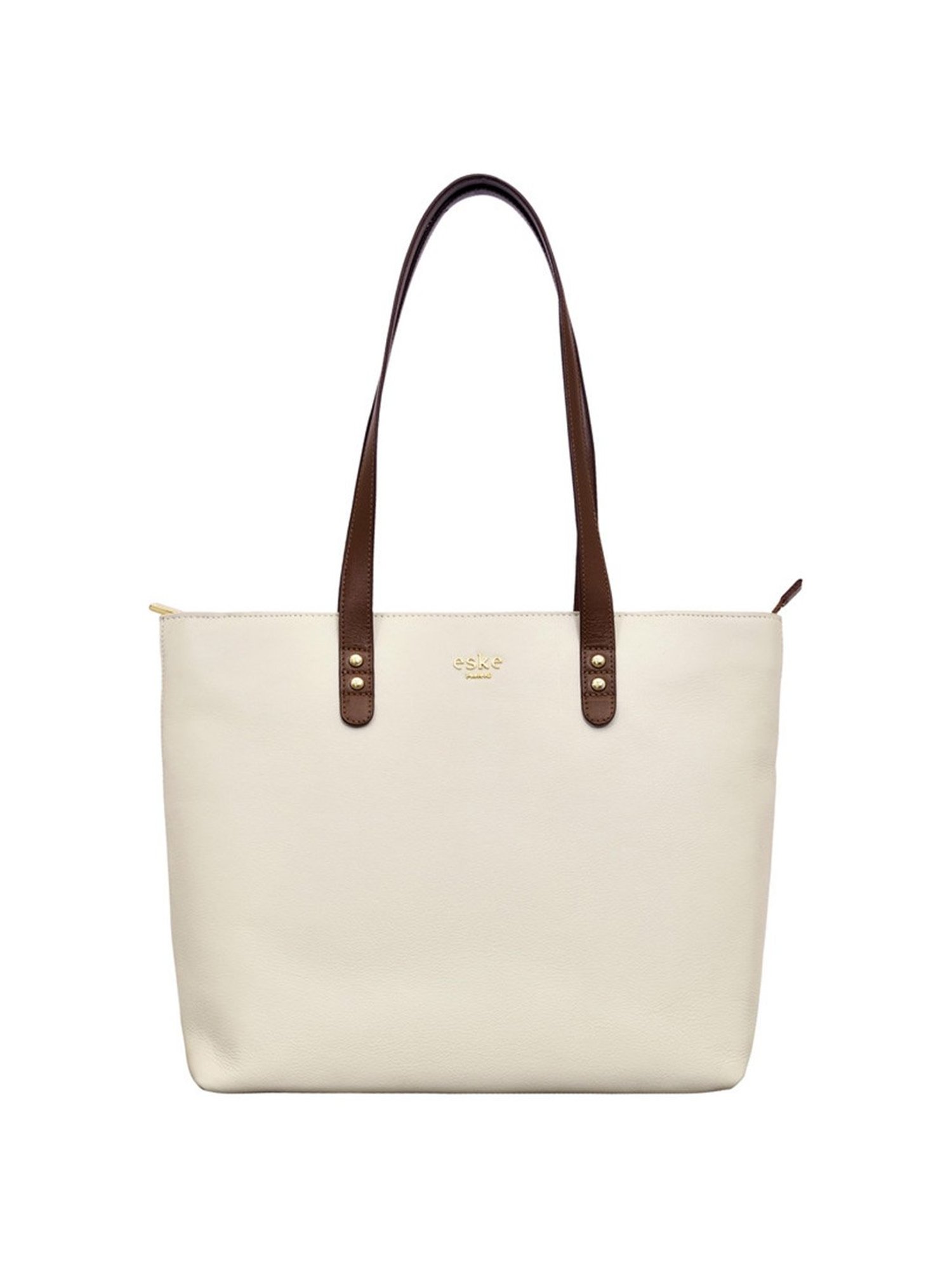 Eske Vesta White Solid Medium Shoulder Handbag