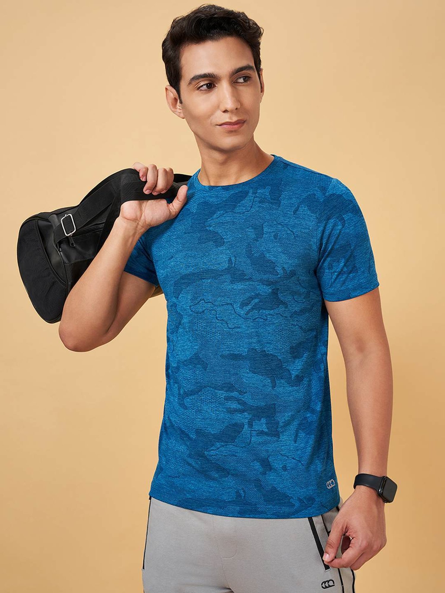 Ajile By Pantaloons Teal Slim Fit Printed T-Shirt