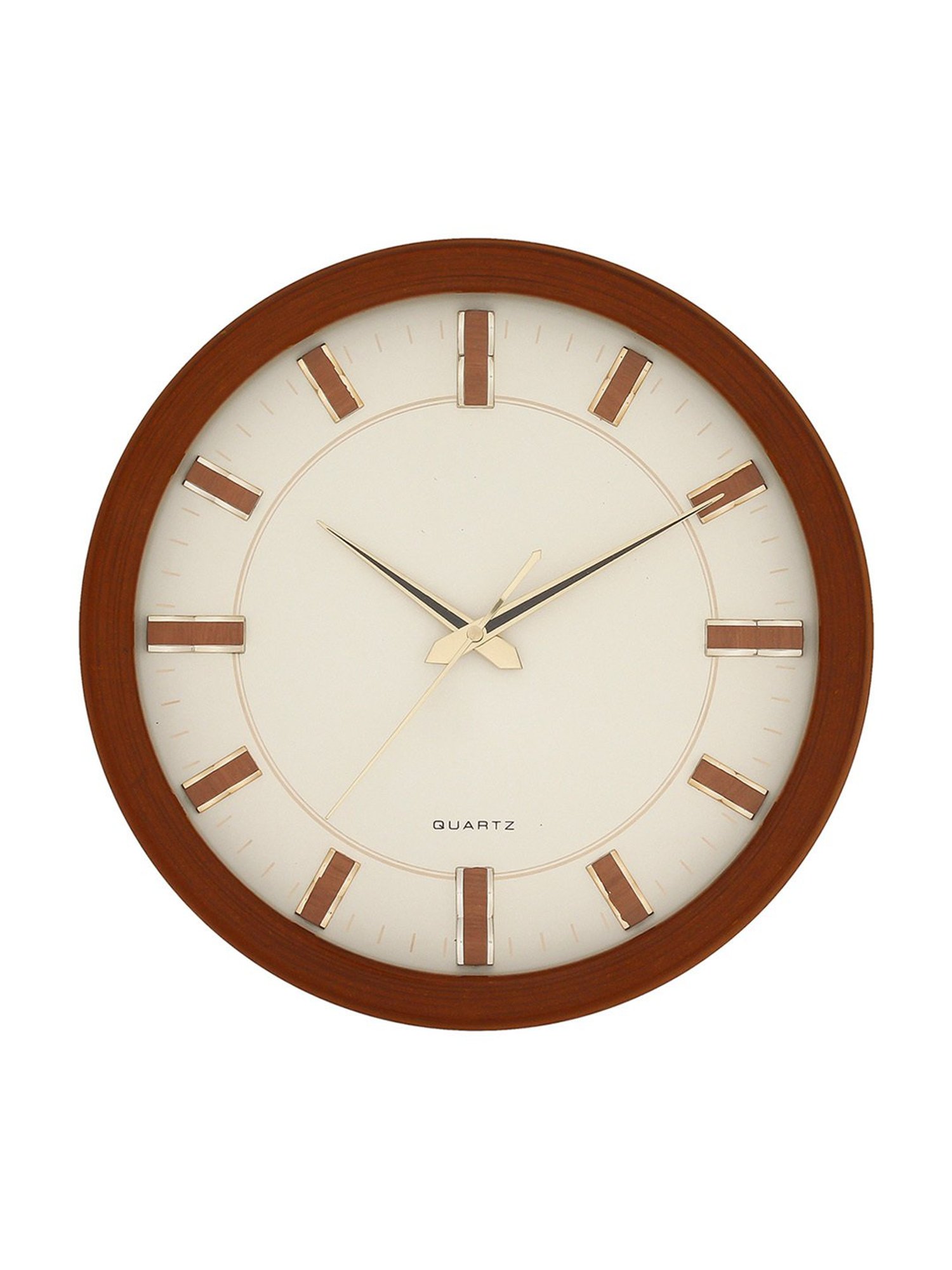 CHRONIKLE Classic Round Brown Wood Wall Clock
