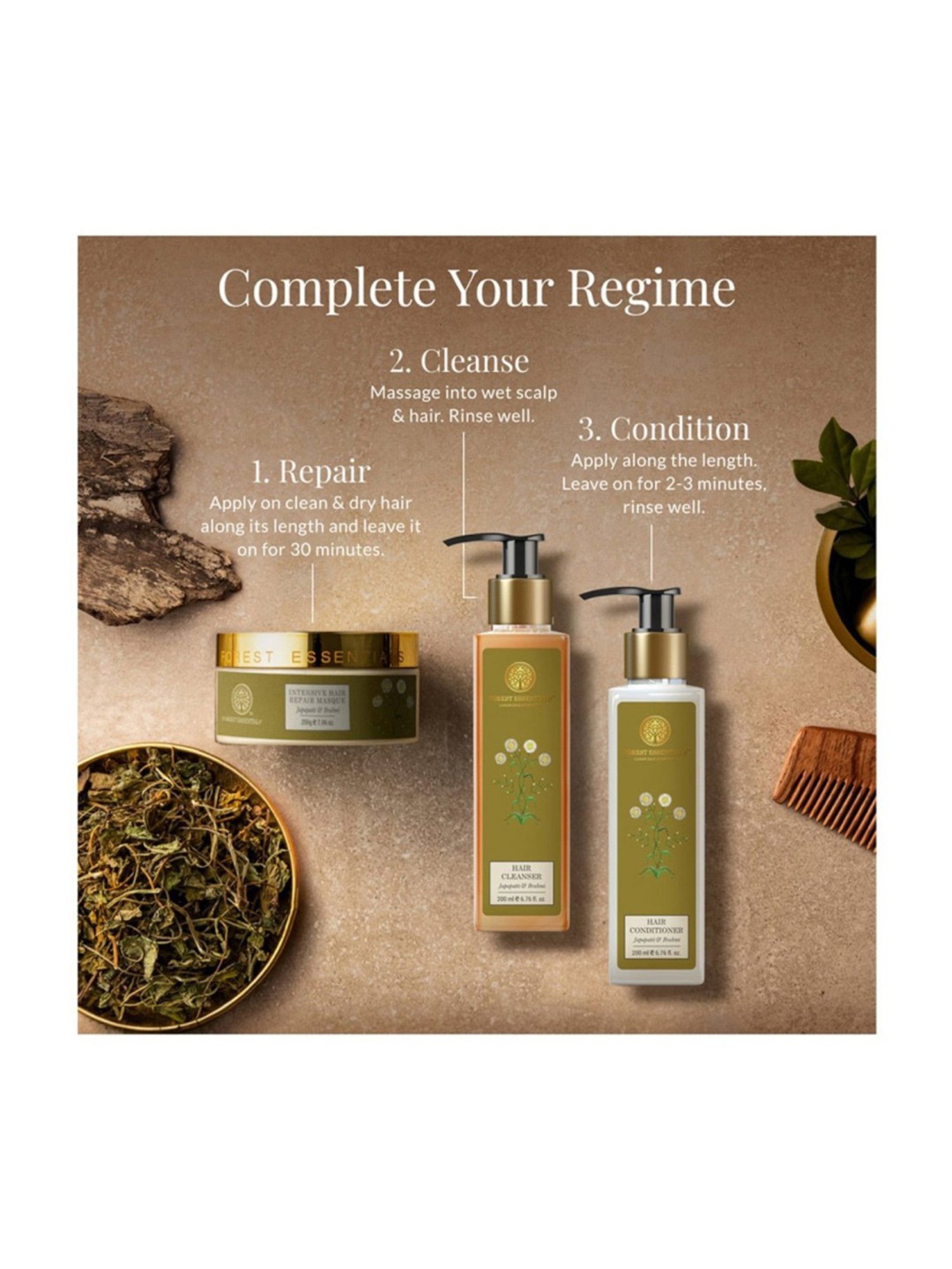 Forest Essentials Japapatti & Brahmi Ayurvedic Anti Frizz Hair Cleanser Shampoo - 200 ml