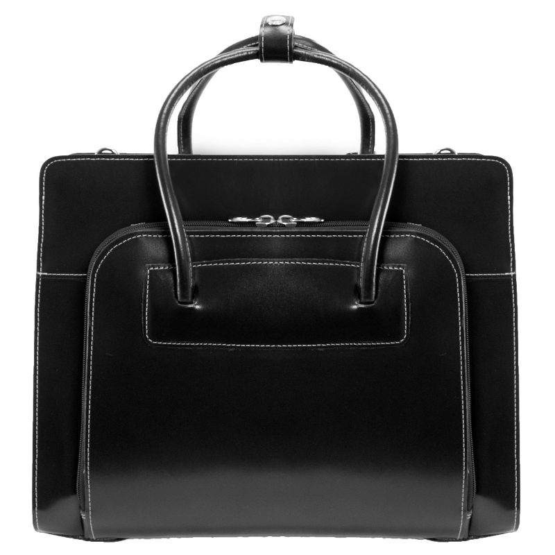 McKlein Lake Forest 15" Leather Ladies' Laptop Briefcase (Black)