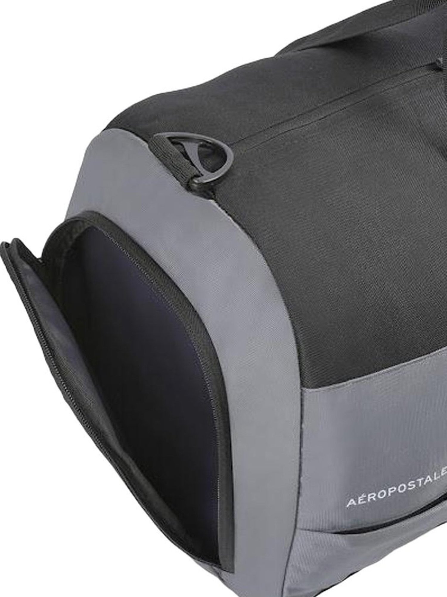 Aeropostale Granger Grey & Black Polyester Color Block Duffle Bag