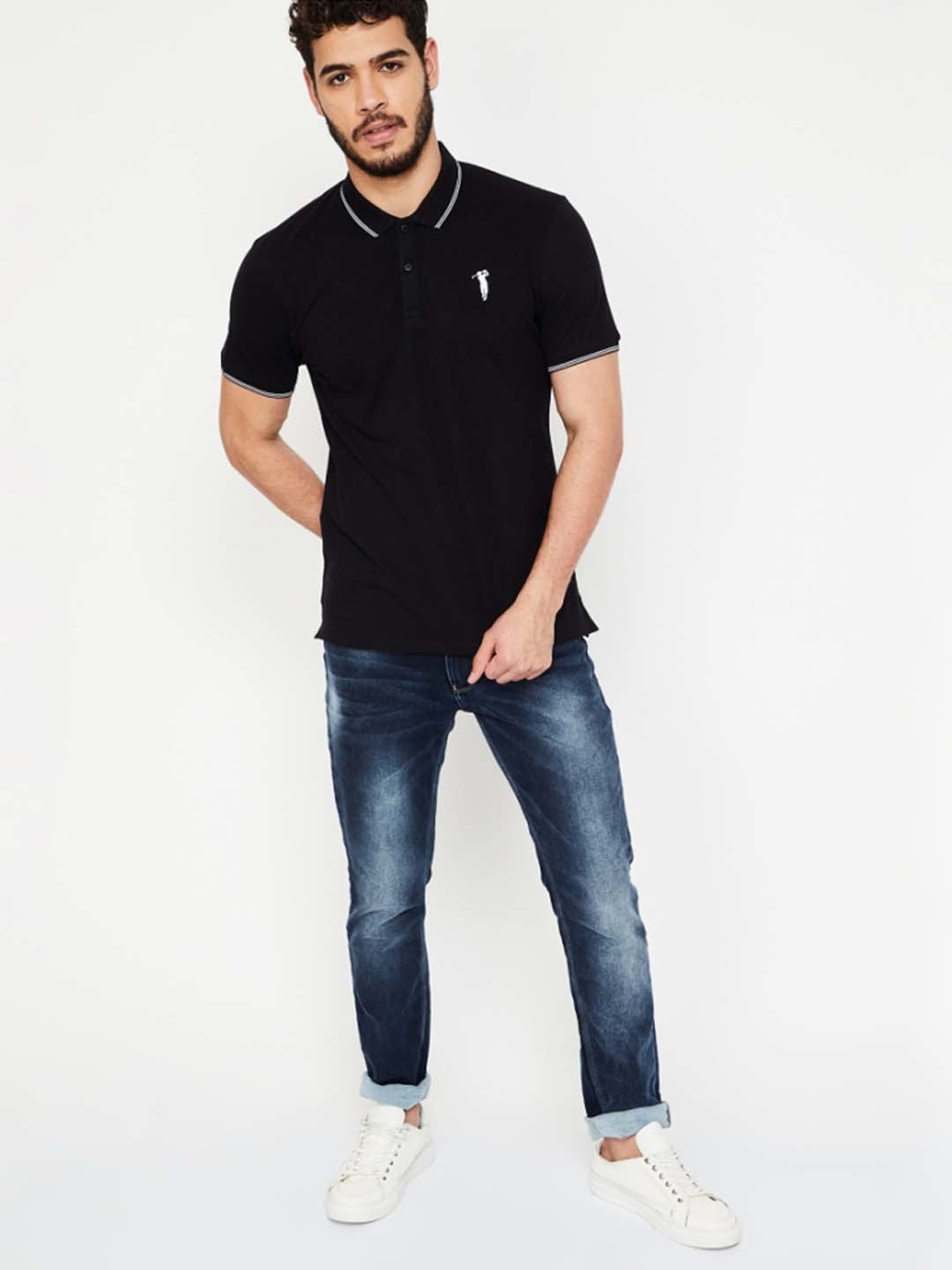 BOSSINI Black Regular Fit Polo T-Shirt