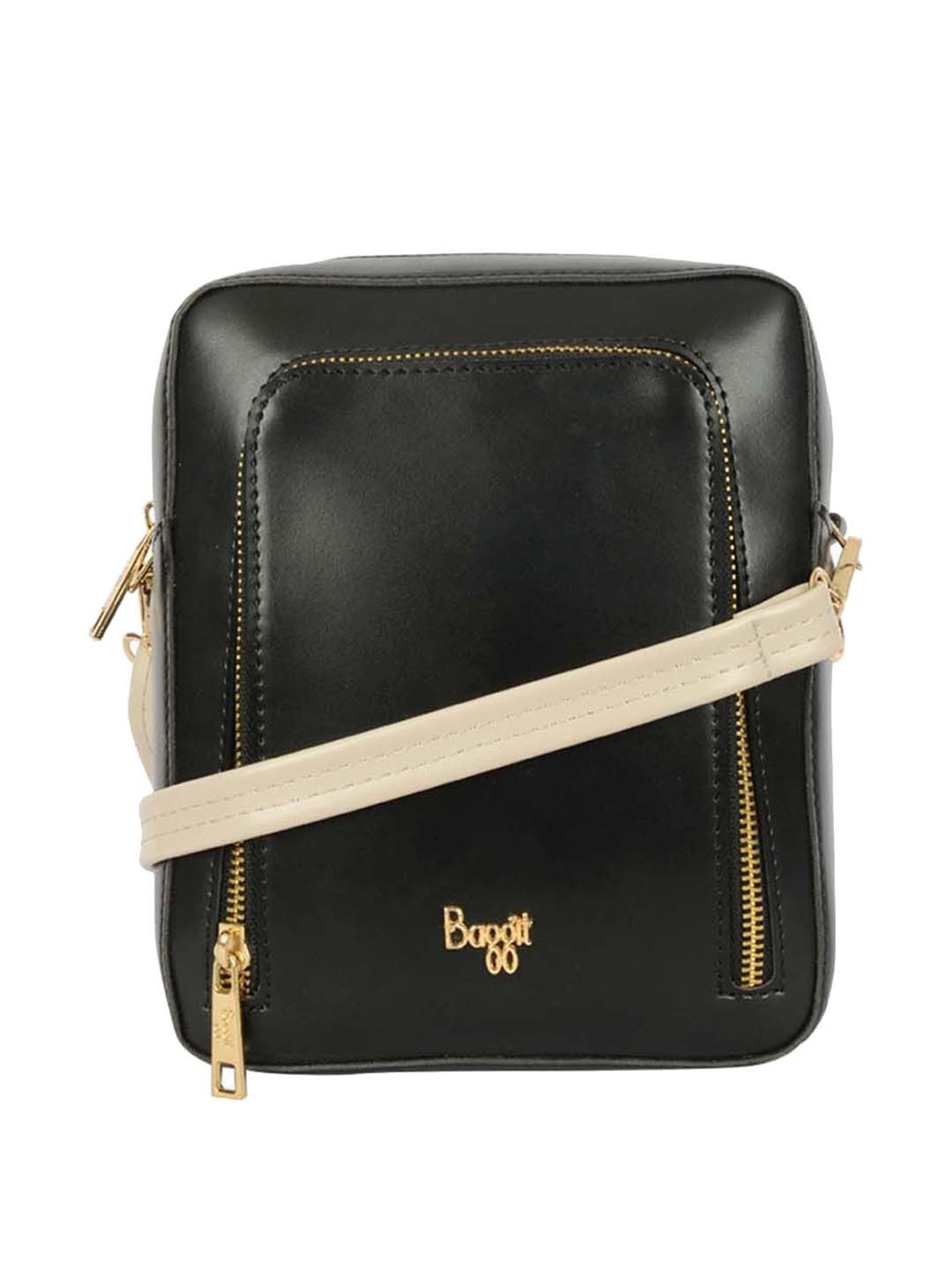 Baggit Black Solid Small Convertible Backpack