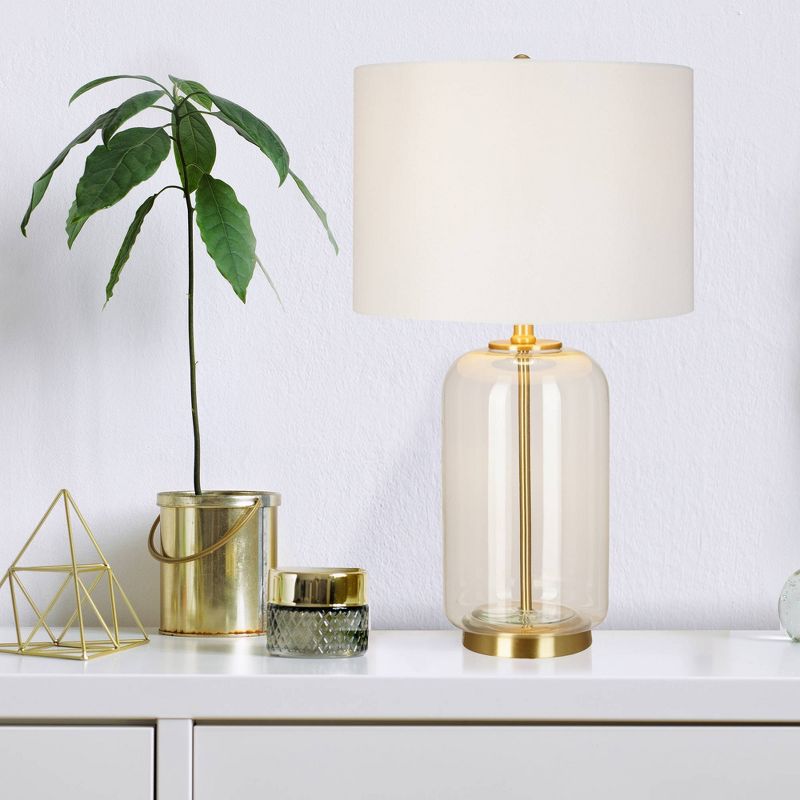 25" Glass Table Lamp Clear (Includes CFL Light Bulb) - Cresswell Lighting