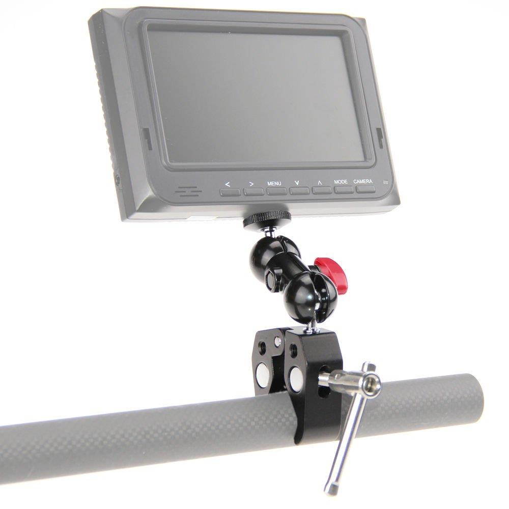 CAMVATE Pole Clamp Mount with Super Clamp and 360 degree Rotating Mini Ball Head for mini 7",8" Monitor