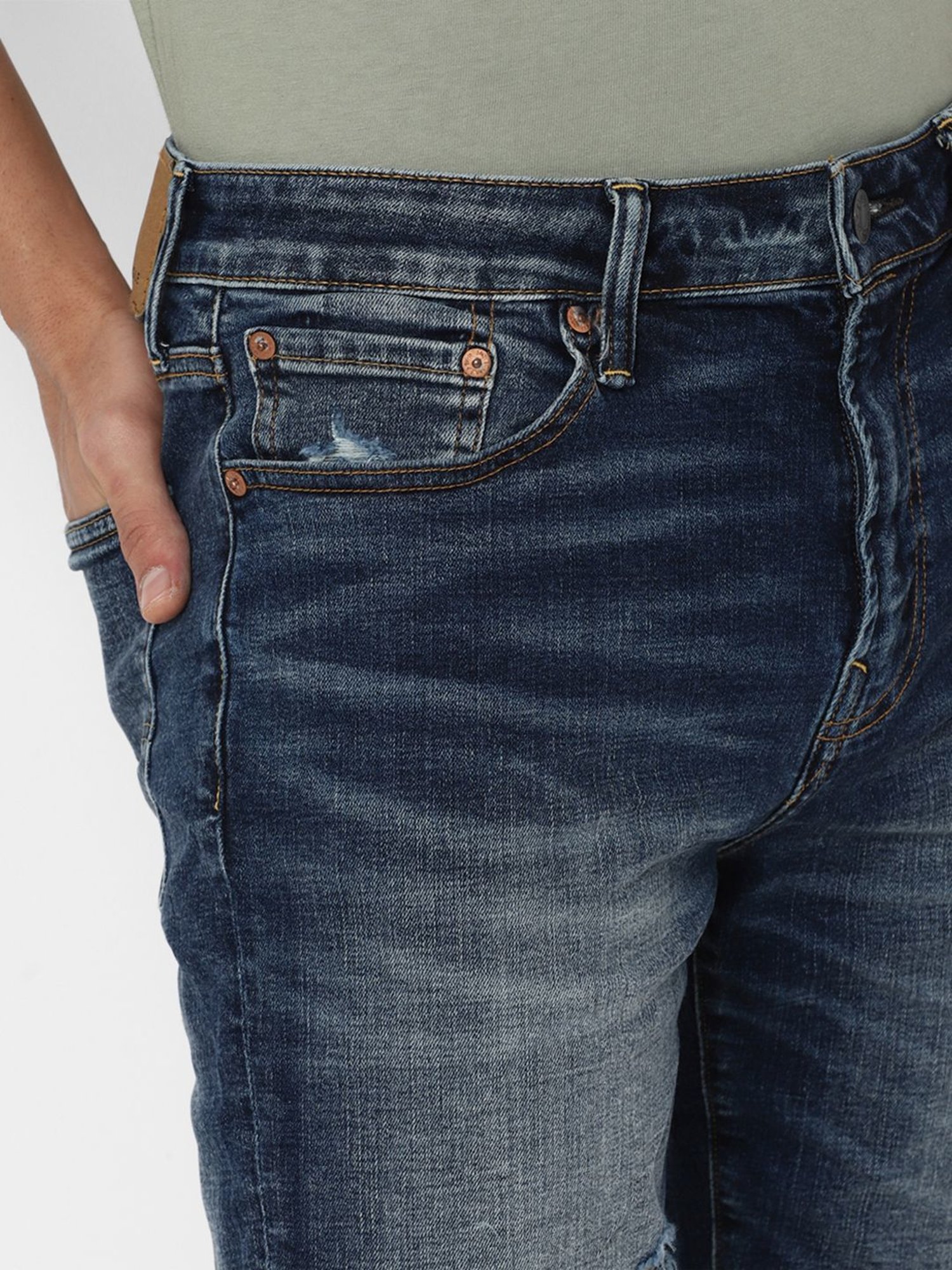 American Eagle Blue Regular Fit Denim Shorts