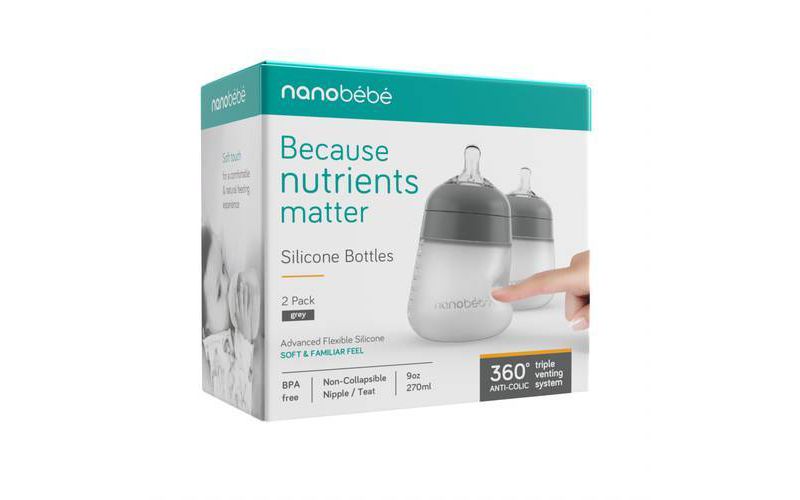 nanobebe Flexy Silicone 2pk Baby Bottles - 9oz