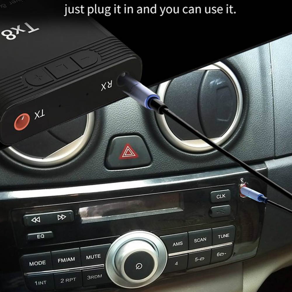 Tx8 2 in 1 Bluetooth 5.0 Transmitter Receiver Audio Adapter for TV PC Headphone MP3/MP4 Music Playback