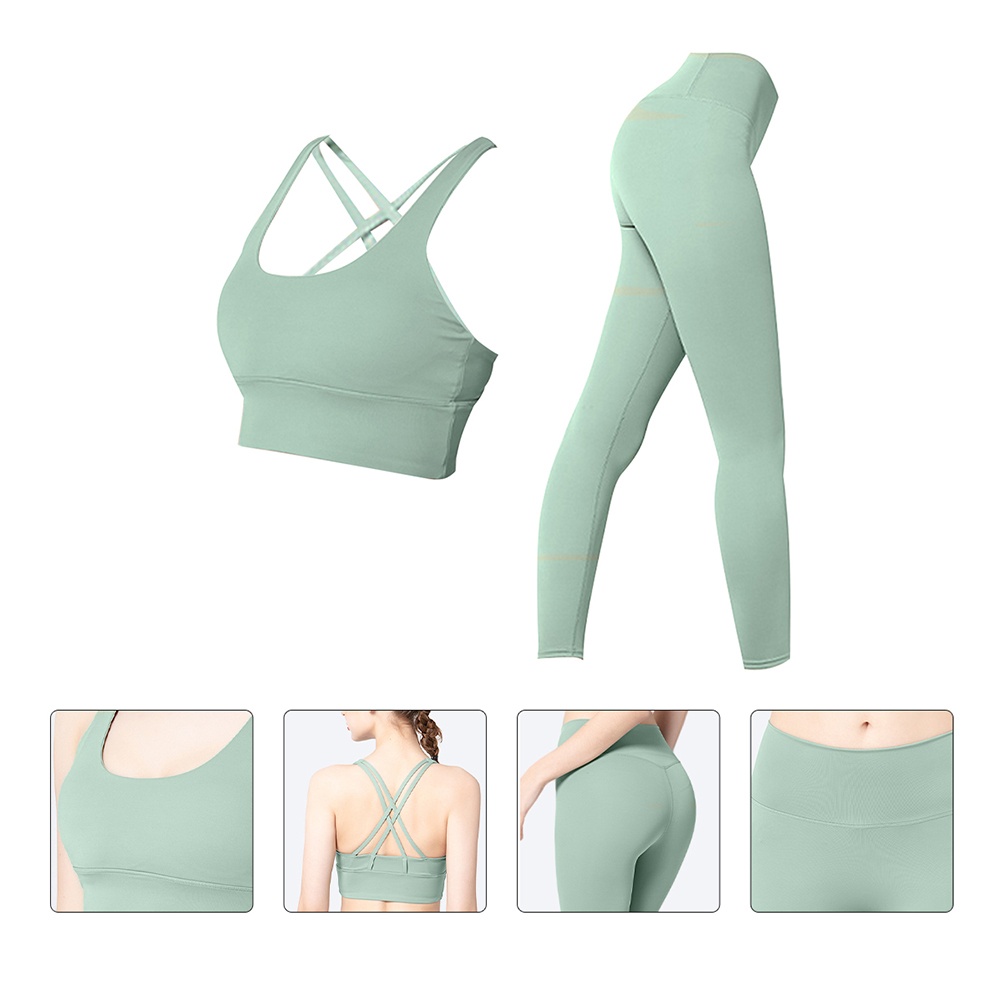 1 Set Yoga Bra and Leggings Elastic Vest and Pants Women Activewear Set