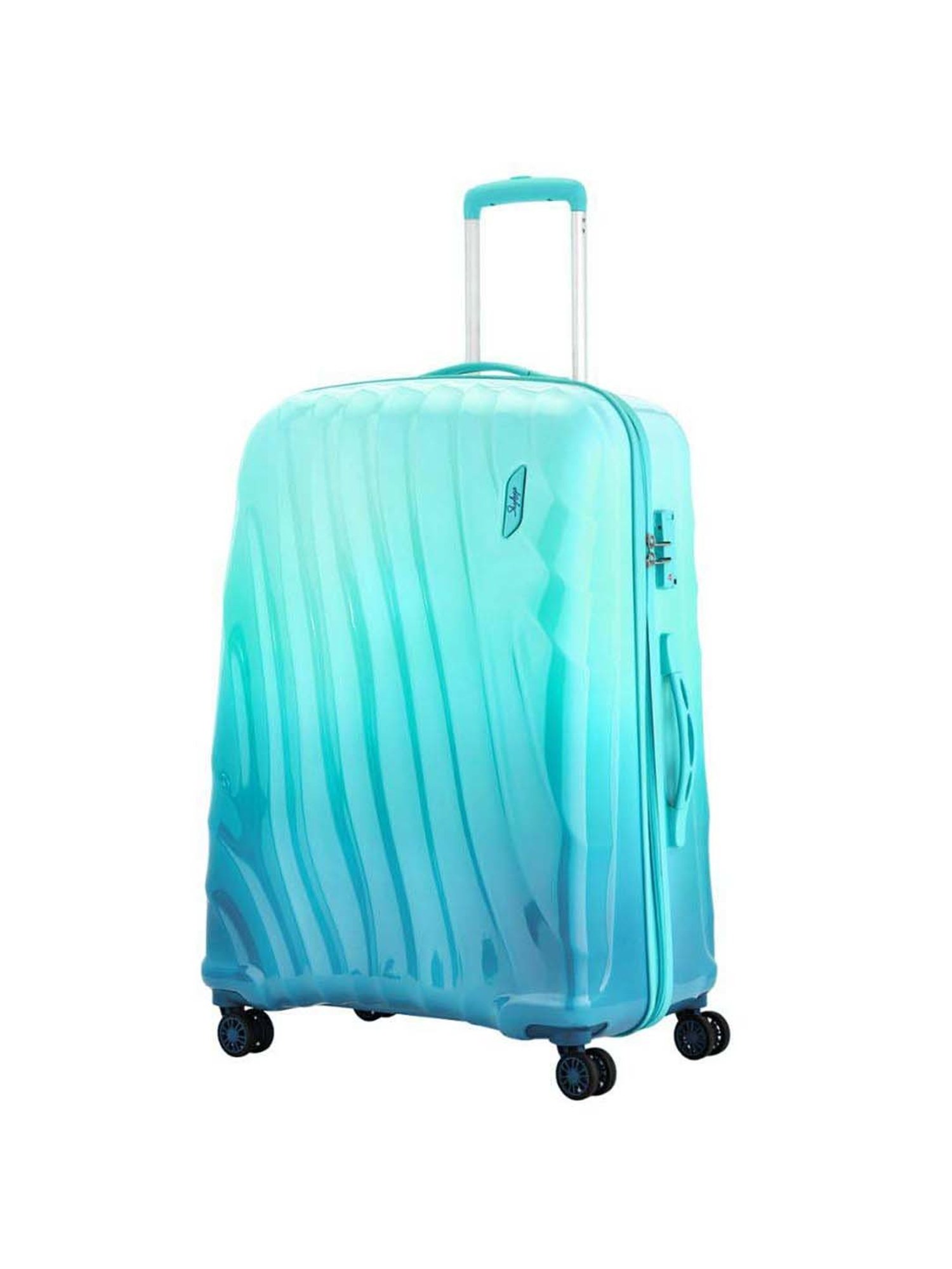 Skybags Openskies Blue Textured Hard Large Trolley Bag - 55 cm